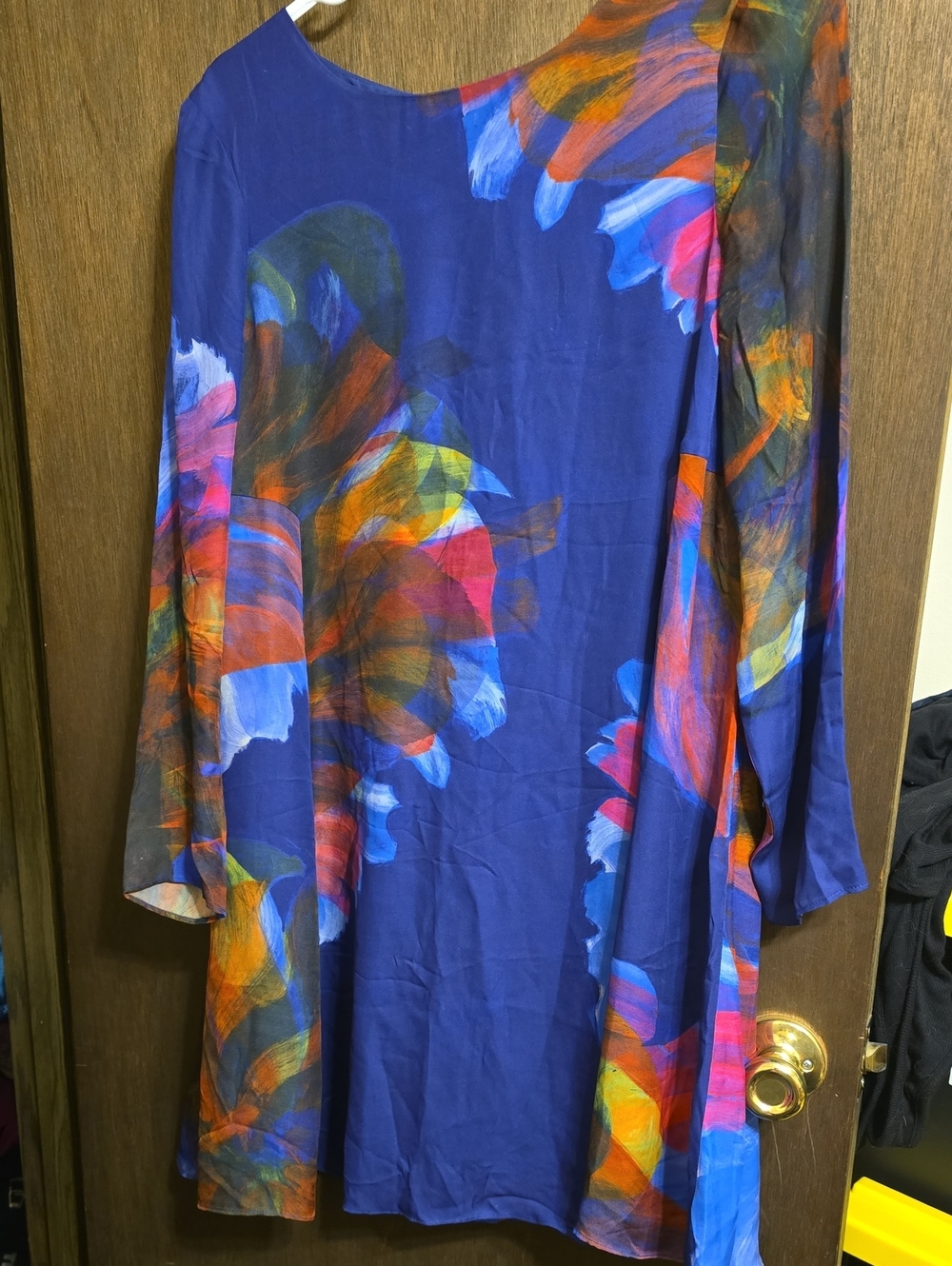 Blue Floral Shift Dress - Elegant Multicolor Print
